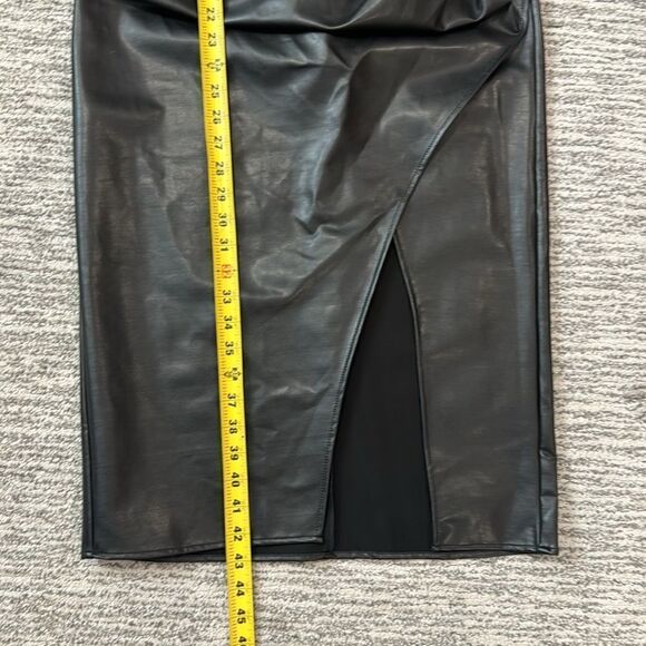 NWT L’Academie Colleen Faux Leather Midi Dress in Black Revolve Small - Picture 12 of 16